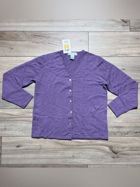 Sam’s Club‎ Womens 100% Cashmere Long Sleeve Button Front Cardigan Sweater M